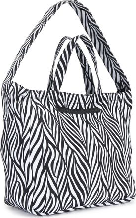 French Connection Shopper FRENCH CONNECTION Strandtasche, Sommertasche, Badetasche, Damen, Gr. B/H/T: 39cm x 34cm x 16cm, schwarz, wei&szlig;, Stoff, Textil, gemustert, Tasch