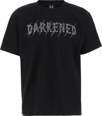 44 Label Group Black Logo Print Cotton T-shirt