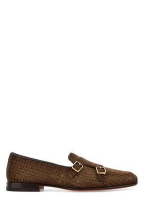 Santoni Beige Woven Loafers