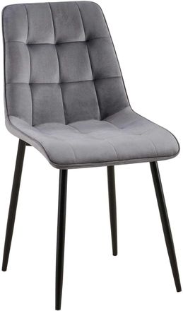 Clp Silla de comedor con asiento de Terciopelo Gris oscuro