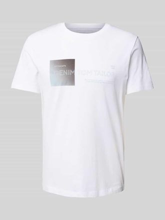 Tom Tailor Denim Regular Fit T-Shirt aus reiner Baumwolle in Weiss, Gr&ouml;&szlig;e XXL