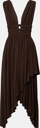 Alaia Ala&iuml;a Deesse asymmetric jersey midi dress