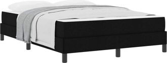 vidaXL Box Spring Bed with Mattress Black 160 x 200 cm Fabric Vidaxl