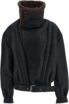 Halfboy Halfboy - Oversized Aviator Jacket - Dames - Jassen - Zwart - Maat: XS Leer