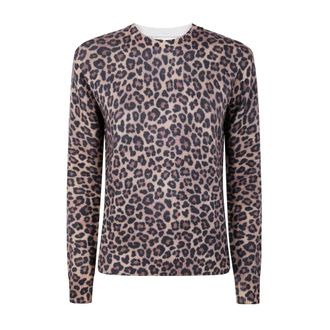 MC2 Saint Barth Round-neck Knitwear, female, Brown, L, NEW Queen Print 00371I