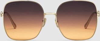 Gucci Oversize Square-frame Sunglasses, Gold
