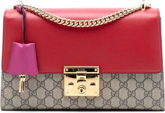 Gucci Pre-owned Gucci Medium GG Supreme Padlock Shoulder Bag 409486 502752