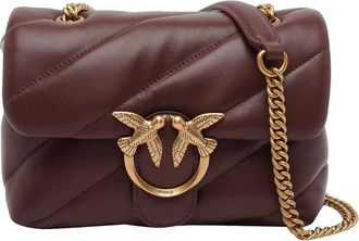 Pinko Burgundy Love Mini Puffer Shoulder Bag