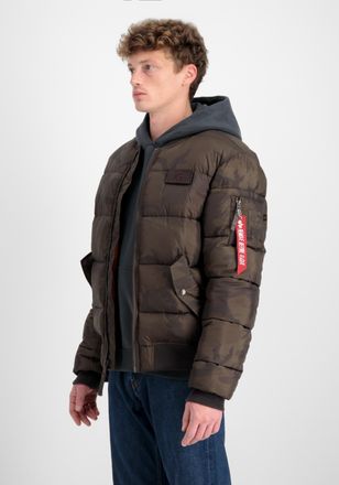 Alpha Industries Bomberjacke ALPHA INDUSTRIES MA-1 Puffer Bomber Camo, Herren, Gr. XXL, gr&uuml;n (schwarz olive camo), Obermaterial: 100% Polyester; Futter: 100% Polyester