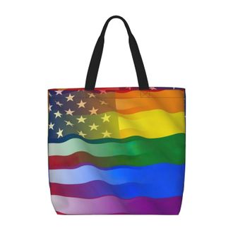 Generic Women Handbag Lgbt Rainbow Flag Women Beach Bag Casual Print Crossbody Bags, For School, Work, Wedding, Swim, Gym