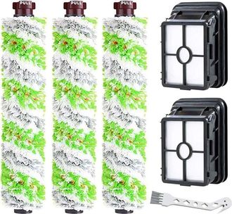 OEM Set Di 3 Rulli Spazzola Di Ricambio + 2 Filtri Per Aspirapolvere Bissell Crosswave Serie 17132 E 2225n, Ideale Per Famiglie Con Animali Domestici, Fum