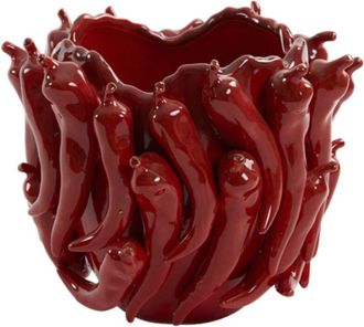 Light & Living Vaso De Cer&aacute;mica Light & Living Pepper Rojo - 25,5x24,5x20,5 Cm