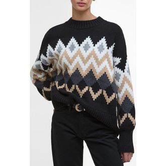 Barbour Cecelia Fair Isle Cotton & Wool Blend Crewneck Sweater in Multi at Nordstrom Rack, Size 12 Us / 16 Uk