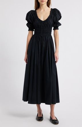 Dôen Ischia Convertible Organic Cotton Maxi Dress in Black at Nordstrom, Size X-Large