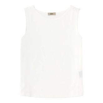 Herno Sleeveless Tops, female, White, Size: M Jersey Top