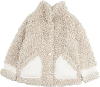 DIEGO M Faux Fur & Shearling Jas - Dames - Jassen - Beige - S - Jassen