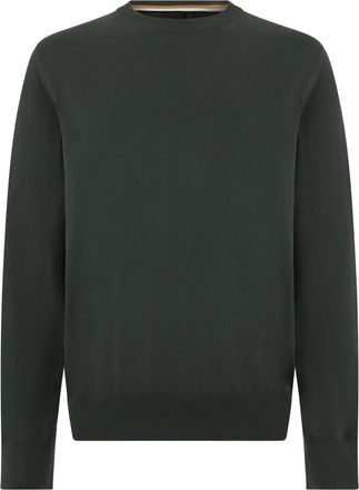 HUGO BOSS Upacas-L Trui - Heren - Ronde hals truien - Groen - S - Katoen - Truien & Vesten