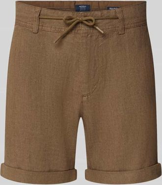 Mc Neal Leinenshorts mit Bindeg&uuml;rtel und Ges&auml;&szlig;taschen in Mittelbraun, Gr&ouml;&szlig;e XXXL