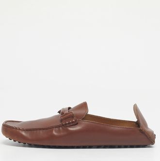 Tod's Tods Brown Leather Double T Mules