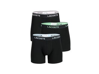 Lacoste 3-Pack Boxer Briefs Mens Underwear Black W/Pink/Blue/Green : XXL (EUR 8), Elastane/Cotton