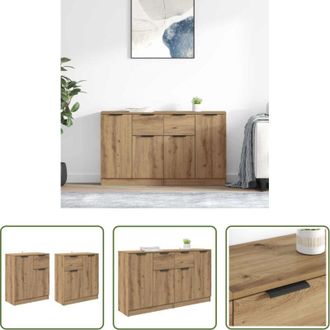 vidaXL Credenza moderna - Sideboards 2 pcs Rovere artigianale 60 x 30 x 70 cm