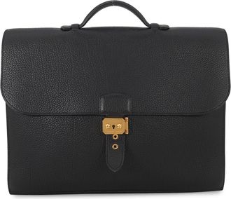 Herm&egrave;s Black Togo Leather Briefcase (Pre-Owned)