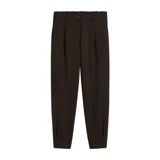Summum Tapered Punto Milano Broek - Dames - Broeken - Bruin - Maat: 3XL Viscose