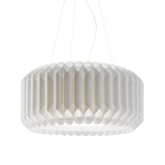Linea Zero Suspensi&oacute;n 5 Luces Blanca En Metal Cromado Cm. 60x31h