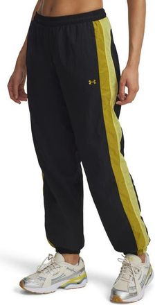 Under Armour Icon Water Repellent Crinkle Pants in Black /Yellow /Green at Nordstrom, Size X-Large