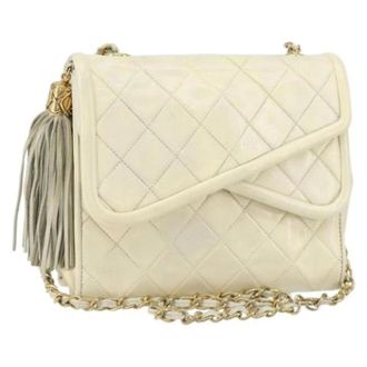 Chanel Pre-owned Shoulder Bags, female, White, Size: ONE SIZE Pre-owned Vintage Shoulder Bag