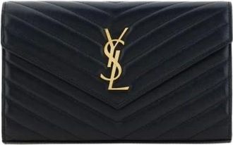 Saint Laurent Monogram Envelope Schoudertas - Dames - Accessoires - Zwart - Maat: ONE Size Leer