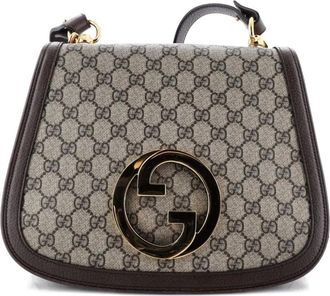 Gucci Blondie NM GG medium tas met handgreep en gecoat canvas - Bruin