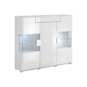 Petits Meubles Aparador 3 puertas 1 caj&oacute;n con led tableros de aglomerado laminados