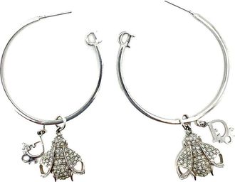 Dior Orecchini a cerchio con logo anni 2000 - Argento