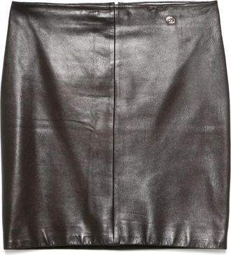 Gucci Minigonna in pelle anni 2000 - Marrone