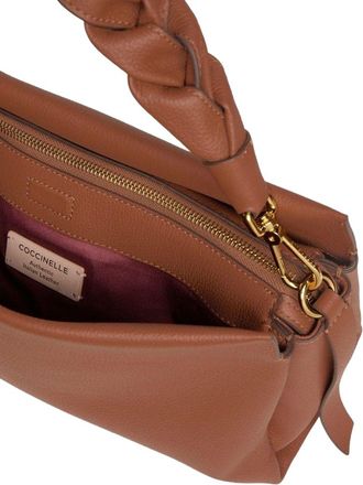 Coccinelle Womens Clutch Bag Cognac-Black Bovine Leather - Clutches Cognac/black