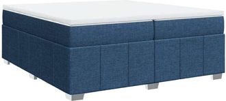 vidaXL Vidaxl - Cama Box Spring Con Colch&oacute;n Tela Azul 200x200 Cm