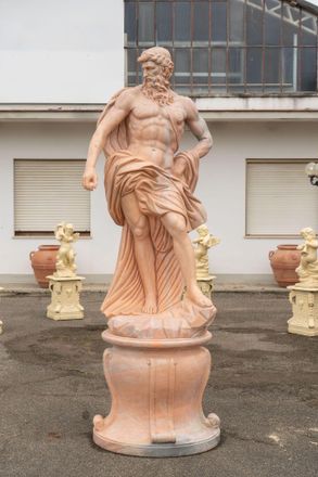 Biscottini International Biscottini - Estatua De Neptuno Con Base De M&aacute;rmol L103xpr103xh275 Cm