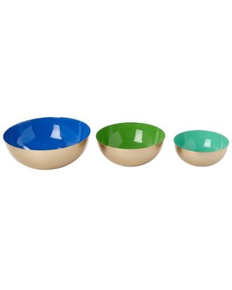 Two's Company Set Of 3 Metal Bowls