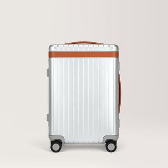 Carl Friedrik Carry-on Luggage - Hard case in Aluminium - Silver / Cognac Brown