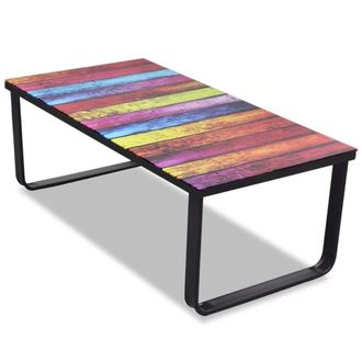 vidaXL Mesa De Centro Con Superficie Con Estampado De Arco Iris Vidaxl