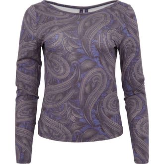 Lords of Harlech Carly Merino Long Sleeve Boatneck Shirt in Badalona Smoke at Nordstrom, Size X-Large