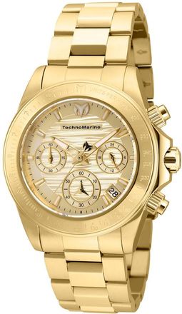 Technomarine Manta Chronograph Quartz Gold Dial Ladies Watch TM-219013