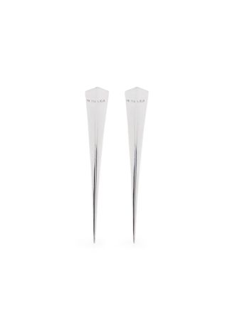 MUGLER Oorbellen met gegraveerd logo - Zilver