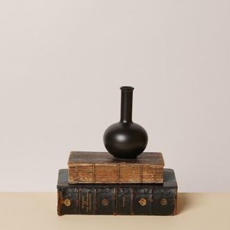 Middle Kingdom Porcelain Semi-Matte Porcelain Mini Beauty Vase in Black at Nordstrom