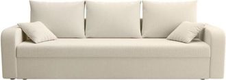 VENTE-UNIQUE.COM Sofá cama poliéster 3 plazas beige 229x80cm