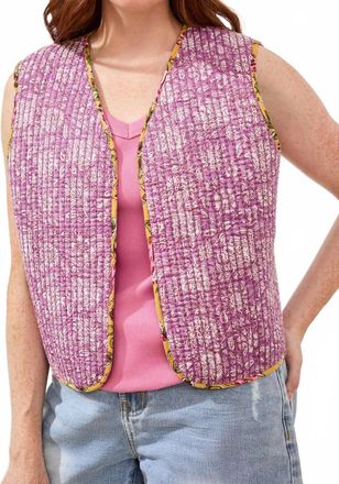 Tribal Reversible Combo Print Vest In Rosesilk