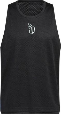 adidas Mens adidas Lillard Logo Printing Stripe Basketball Sports Black Vest HF1729