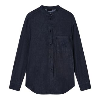 Emporio Armani Denim overhemd met opgestikte zak - Dames - Blouses & Shirts - Blauw - Maat: L Denim