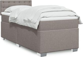 vidaXL Vidaxl - Cama Box Spring Con Colch&oacute;n Tela Gris Taupe 90x190 Cm